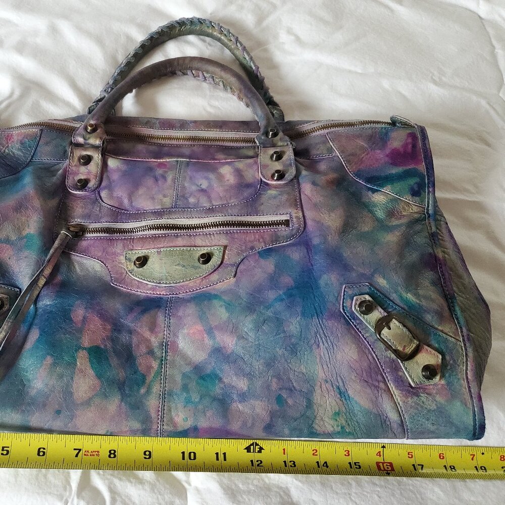 Balenciaga Graffiti giant City Bag Purse pink blue purple green grey gray silver - Picture 14 of 16